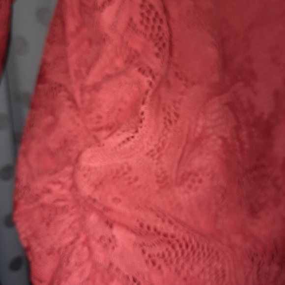 Simonton Ruched Lace Top M - Picture 6 of 9